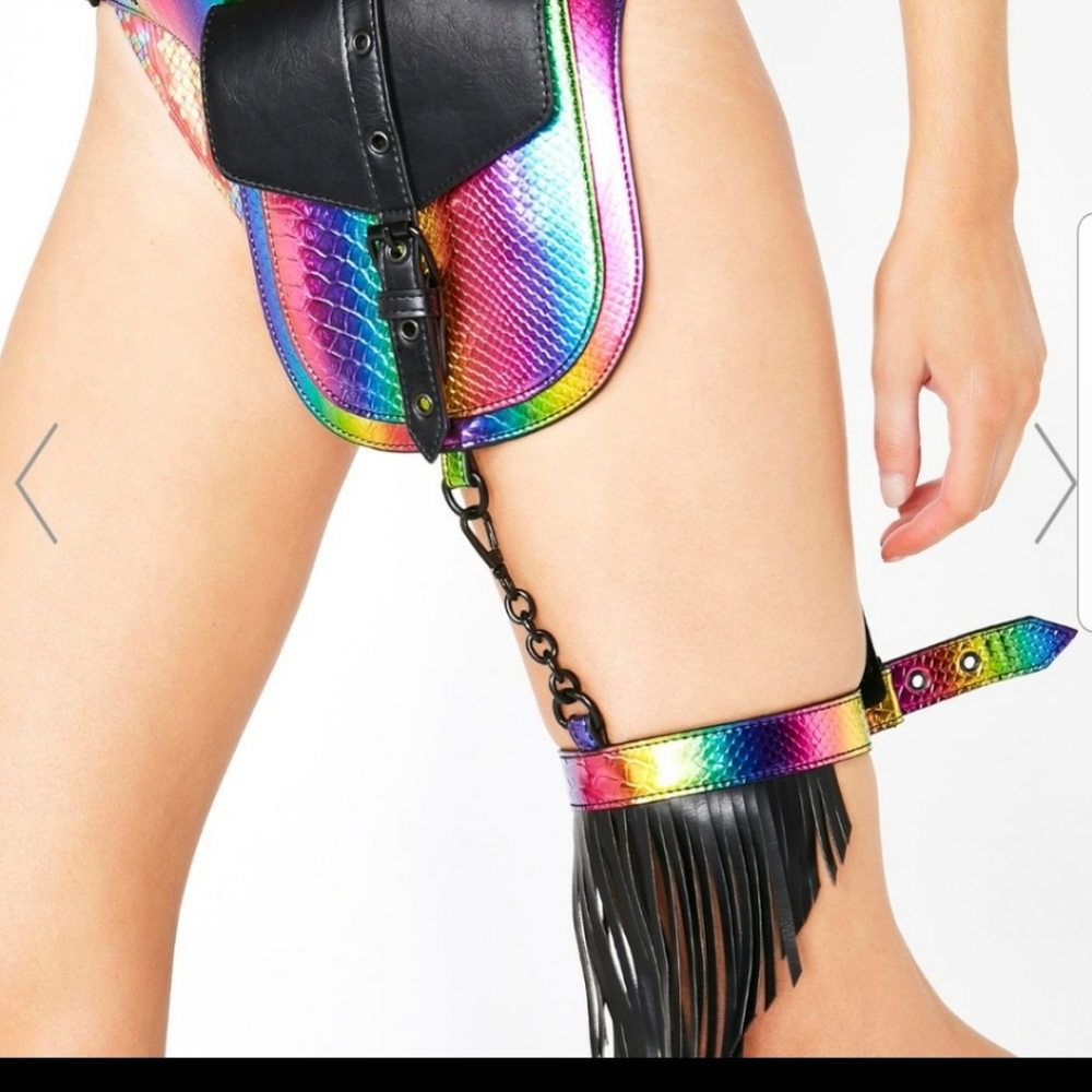 Dollskill Rainbow Metallic Belt/Garter Bag